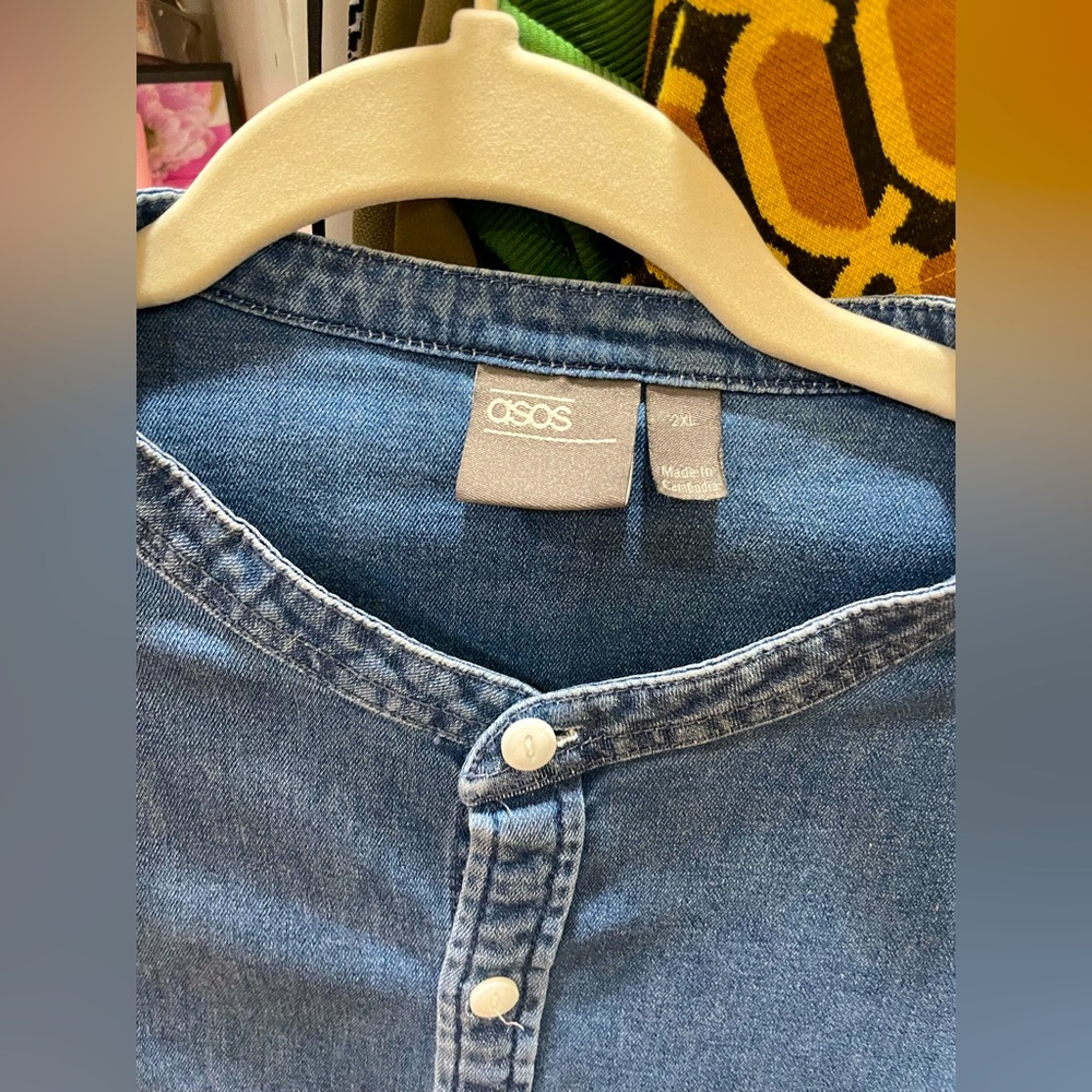 Asos Men’s Solid Denim Button Down - image 3